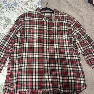 Guideboat Co Men’s Red Feather Flannel w/ Elbow Patches Sz XXL